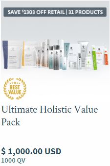 3 x Age IQ Nachtcreme /    3 x Age IQ Tagescreme / 1 x Age IQ Waschlotion /  3 x Age IQ Augenserum / 2 x Age IQ Sonnencreme / 1 x IllumaBoost / 2 x Firm Bodylotion /  3 x Hydrogel Patches / 1 x Akne Pads / 1 x EHT Brain Formula / 1 x Youth Factor Tablets / 2 x Youth Factor Pulver / 1 x Prolistic Pulver / 2 x Sleep Chews / 1 x Energy Chews  / 1 x Shampoo / 1 x Haarspülung / 2 x Haarmaske >>> (+ TAX USD 81.35 + Import CHF 249.00)