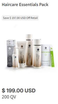 1 Shampoo /  1 Haarspülung / 1 Haarmaske / 1 Haarserum  / 1 Age IQ Nachtcreme  /    1 Youth Factor Pulver >>> (+ TAX USD 25.28 + Import CHF 56.00)